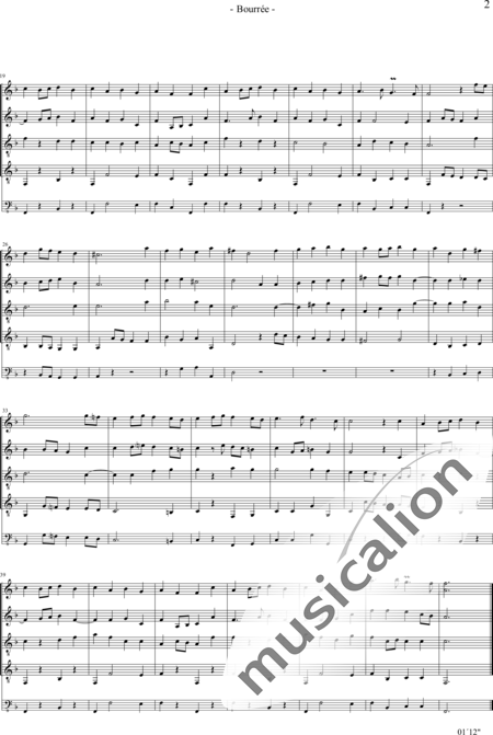Jacquet de La Guerre, Élisabeth-Claude: Bourrée für Zupforchester - Gitarre 5+Mdl5+Kb:2