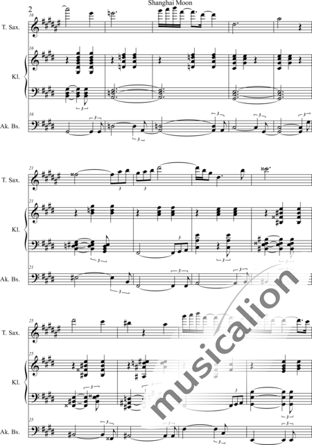 Weidner, Herb: Shanghai Moon in C Sharp - Saxophone+Pf+Db:2
