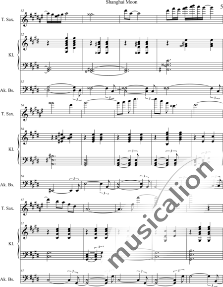 Weidner, Herb: Shanghai Moon in C Sharp - Saxophone+Pf+Db:5