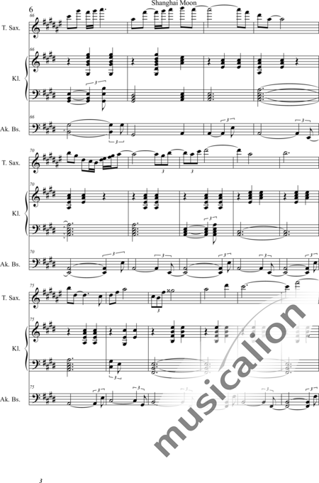 Weidner, Herb: Shanghai Moon in C Sharp - Saxophone+Pf+Db:6