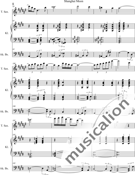Weidner, Herb: Shanghai Moon in C Sharp - Saxophone+Pf+Db:8