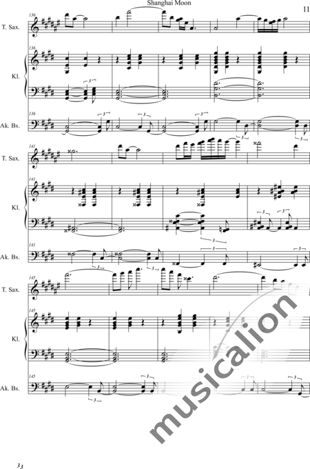 Weidner, Herb: Shanghai Moon in C Sharp - Saxophone+Pf+Db:11