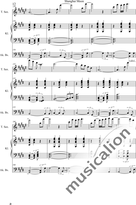 Weidner, Herb: Shanghai Moon in C Sharp - Saxophone+Pf+Db:12