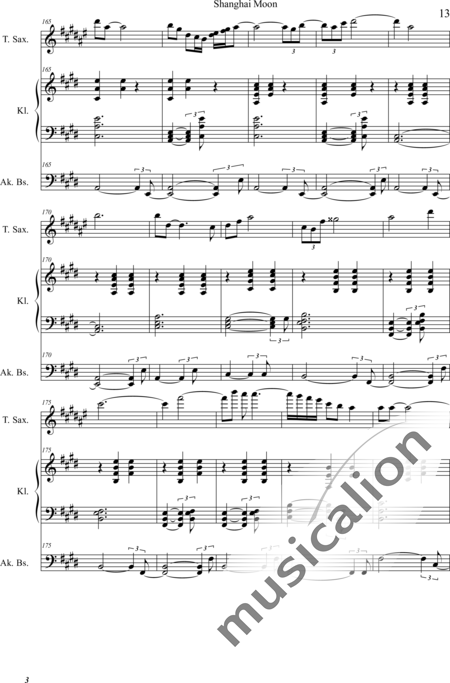 Weidner, Herb: Shanghai Moon in C Sharp - Saxophone+Pf+Db:13