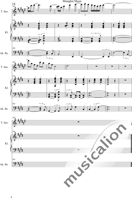 Weidner, Herb: Shanghai Moon in C Sharp - Saxophone+Pf+Db:14