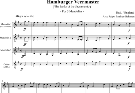 Anónimo, desconocido: Hamburg's Four-Master - Guirarra+Mandolina 3:0