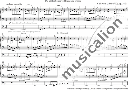 Piutti, Carl: Die güldne Sonne - Orgel>mPed:0