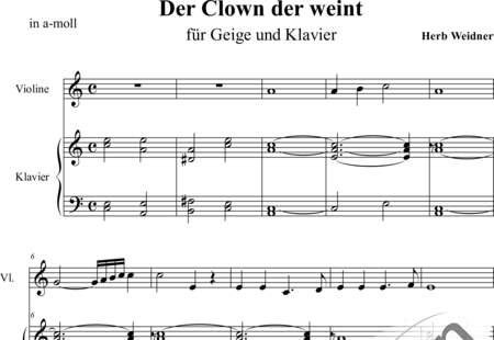 Weidner, Herb: Der Clown der weint - Violine+Klavier:0