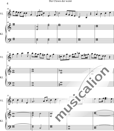 Weidner, Herb: Der Clown der weint - Violine+Klavier:4