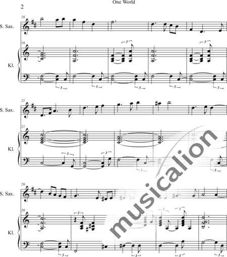 Weidner, Herb: One World - Saxophon+Klavier:2
