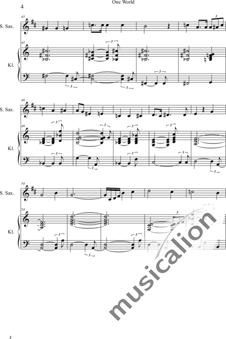 Weidner, Herb: One World - Saxophon+Klavier:4