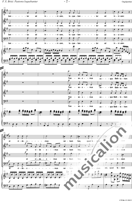 Brixi, František Xaver: Pastores loquebantur (Motet) - Coro>SATB+[Org+Pno]:2