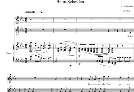 Rubinstein, Anton: Duett Beim Scheiden - Solo>Sop/Alt+Kl:0