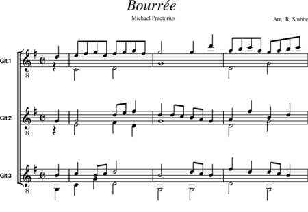 Praetorius, Michael: Bourrée - Gitarre 3:0