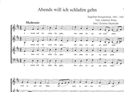 Humperdinck, Engelbert: Abendsegen - Choir>SATB:0