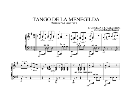 Chueca y Robres, Federico: Tango de la Menegilda - Acordeón:0