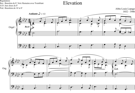 Lepage, Louis: Elevation A-flat major - Órgano>cPed:0