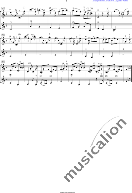 Corelli, Arcangelo: Sonata X - Violine 2:5