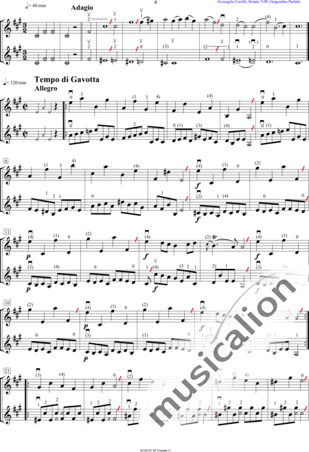Corelli, Arcangelo: Sonata IX - Violine 2:4
