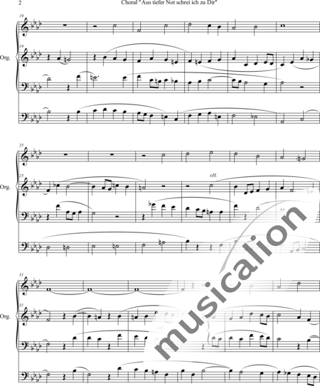 Mendelssohn Bartholdy, Felix: Choralvorspiel: Aus tiefer Not - Orgel>mPed:2