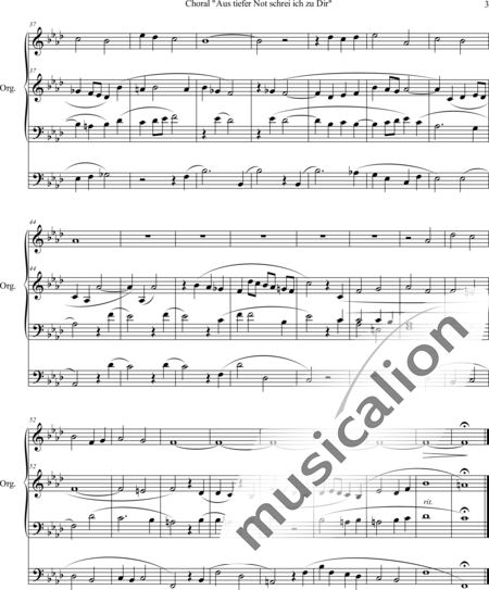 Mendelssohn Bartholdy, Felix: Choralvorspiel: Aus tiefer Not - Orgel>mPed:3