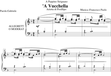 Tosti, Francesco Paolo: A vucchella - Solo>sop+Piano:0