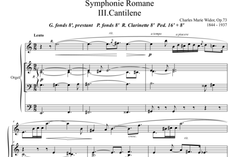 Widor, Charles-Marie : Symphonie Romane III. Cantilene - Orgel>mPed:0