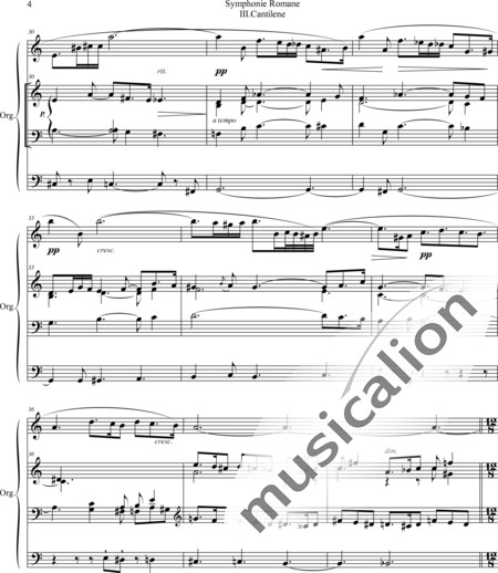 Widor, Charles-Marie : Symphonie Romane III. Cantilene - Orgel>mPed:4