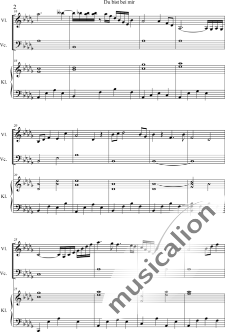 Weidner, Herb: Du bist bei mir - Violine+Kl+Vc:2