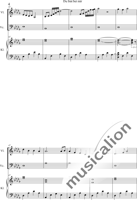 Weidner, Herb: Du bist bei mir - Violine+Kl+Vc:4