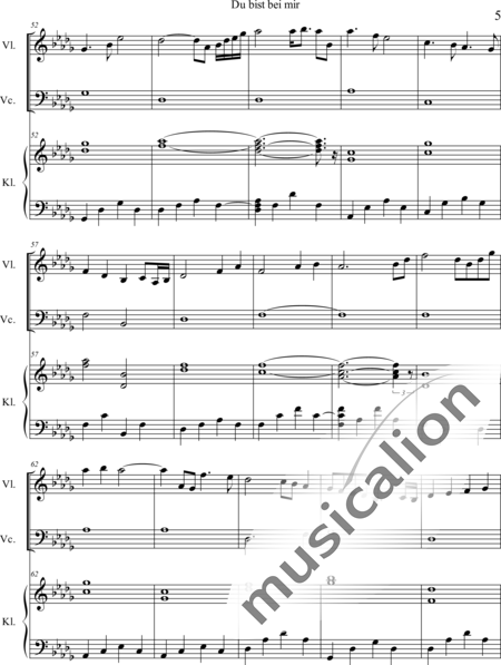 Weidner, Herb: Du bist bei mir - Violine+Kl+Vc:5