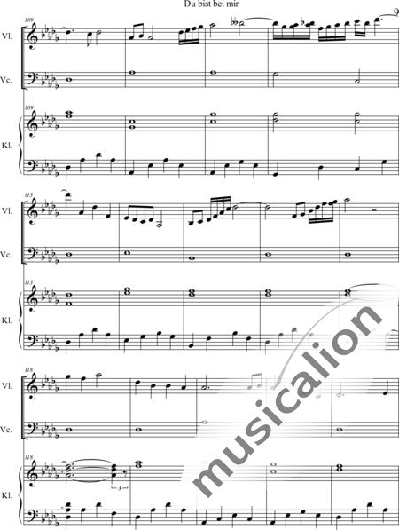 Weidner, Herb: Du bist bei mir - Violine+Kl+Vc:9