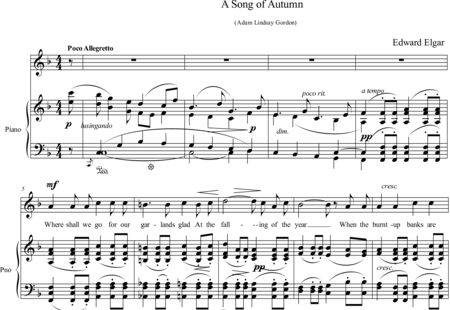 Elgar, Edward: A Song of Autumn - Solo>sop+Piano:0