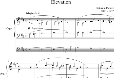 Paraire, Saturnin: Elevation D-Dur - Orgel>mPed:0
