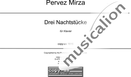 Mirza, Pervez: Three Night Pieces - Piano:0