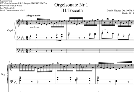 Fleuret, Daniel: Sonata No. 1, 3rd movement Tocata C-miinor - Organ>wped:0