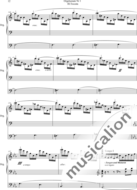 Fleuret, Daniel: Sonata No. 1, 3rd movement Tocata C-miinor - Organ>wped:12