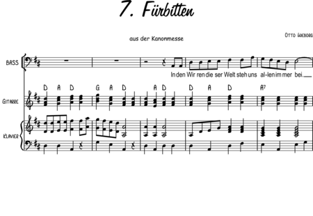 Wieborg, Otto: Fürbitten (Kanonmesse) - Chor>SATB+Git+Kl:0
