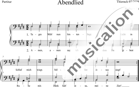 Thierack, Johannes: Abendlied - Chor>TTBB:0