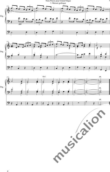 Claussmann, Aloys: Three Pieces for Grand Organ I. Gothic Minuet - Organ>wped:7