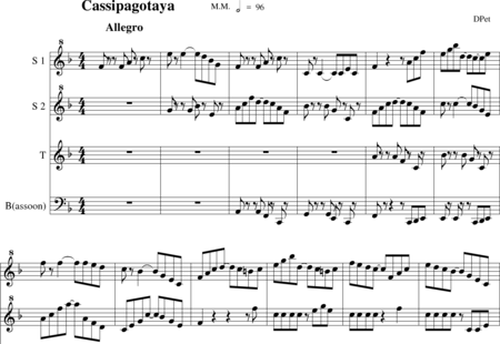 Pet..., D.: Cassipagotaya - Blockflöte 2+[Ob+Fg]:0