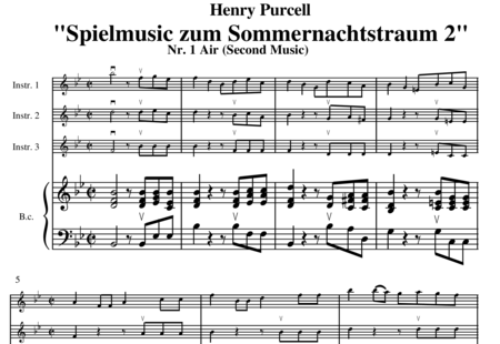 Purcell, Henry: Música incidental para el Sueño de una Noche de Verano (Parte 1: Aria) - Violín 3+Piano:0