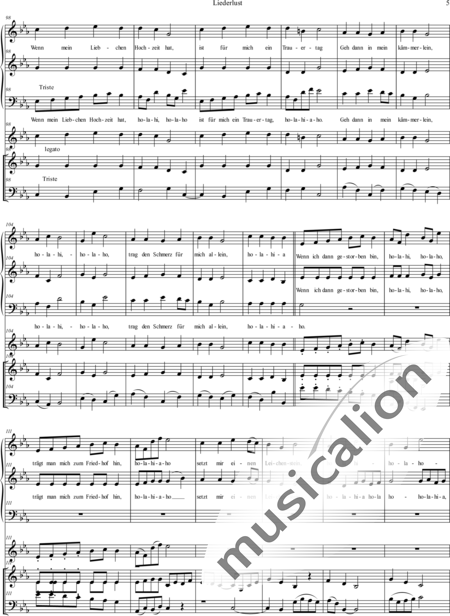 Wocke, Erich: Liederlust - Solo>sop/Ten/bajo+Fl+Pno+Vc:5