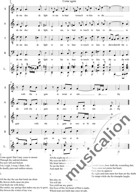 Dowland, John
: Come Again - Coro>SATB+Guirarra:2