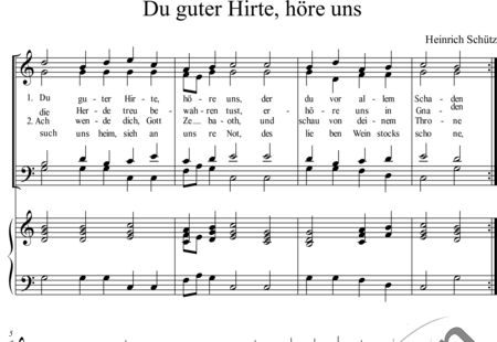 Schütz, Heinrich: Du guter Hirte, höre uns - Choir>SATB+Piano:0