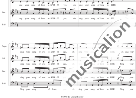 Sopper, Günter: Sing Your Song Of Love - Solo>sop/alt/ten/bass+Choir>SATB:1