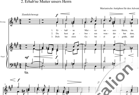 Reger, Max: Erhab´ne Mutter unsers Herrn (Marienlied 2) - Solo>Sop/Alt+Org:0