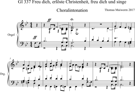 Maiworm, Thomas: Choralvorspiel Gl 337 Freu dich, erlöste Christenheit - Orgel>mPed:0