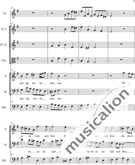 Bach, Johann Sebastian: Guter Hirte, Trost der deinen - Choir>SATB+Fl+Cnt+[Vln2+Vdg]:5