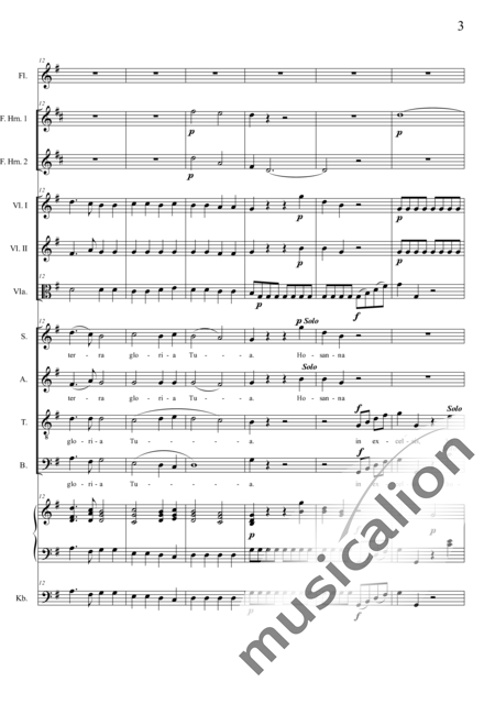 Ballanda, Johann Wilhelm: Pastoralmesse: Sanctus - Chor>SATB+Fl+Hn2+Org+[Vl2+Vla+Kb]:3